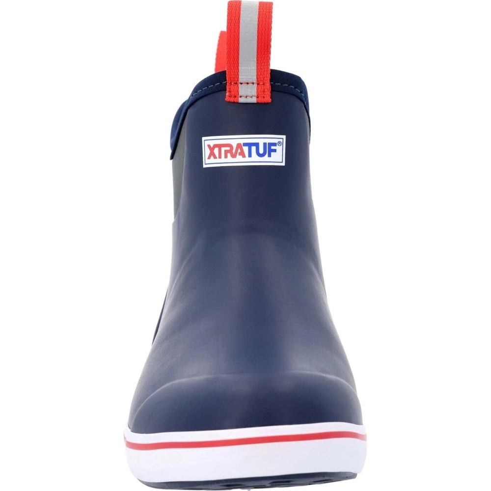 XTRATUF Ankle Deck Boot Mens Size 11 Navy/Red Fishing Boots Waterproof - Picture 4 of 7